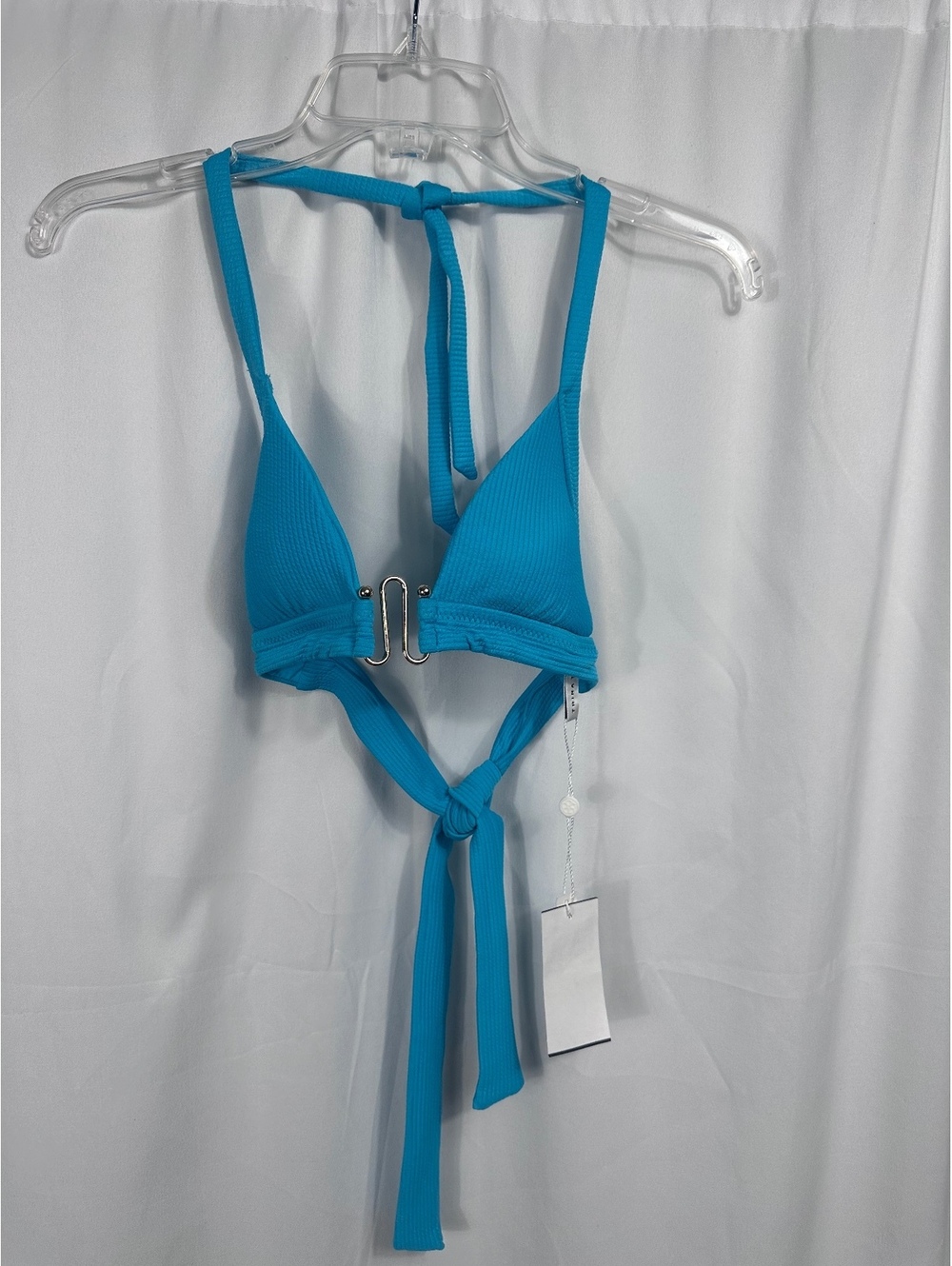 Trina Turk Swim & Spa Collection Blue Ribbed Bikini Top Size 4